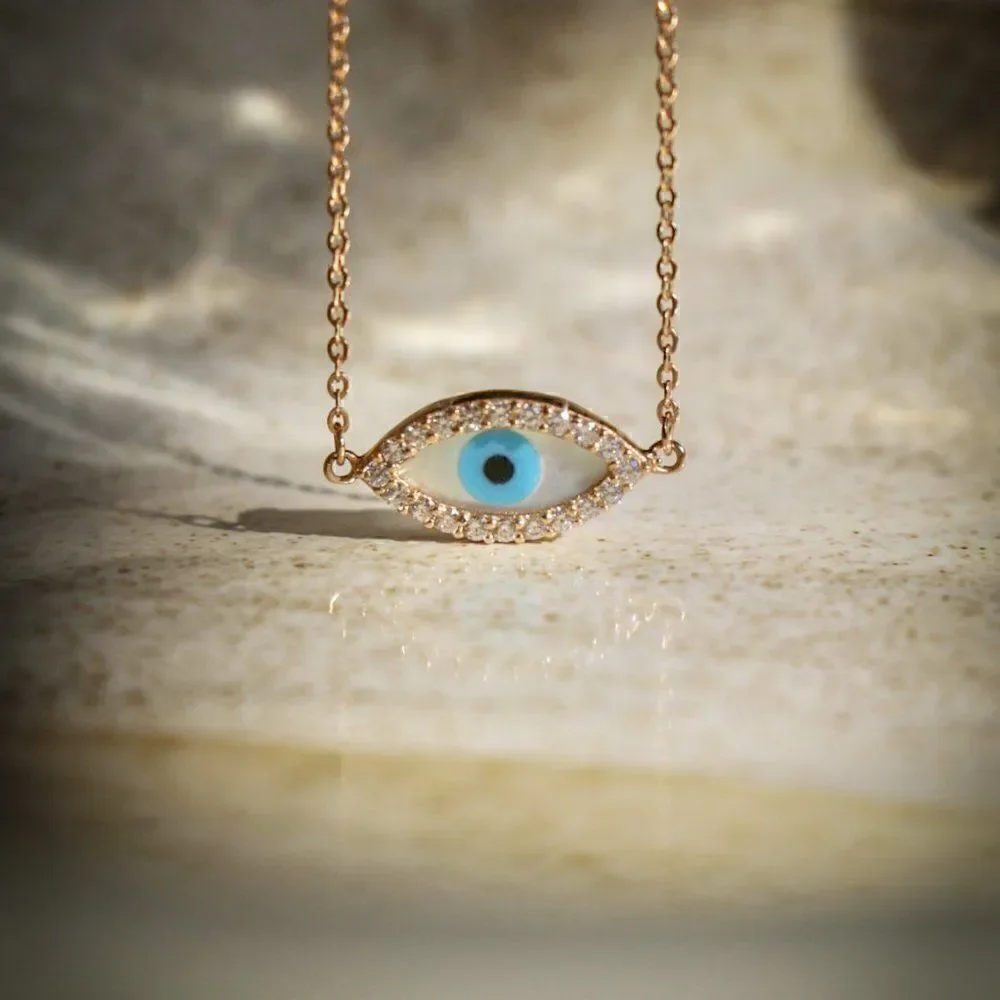 14k Real Gold Evil Eye Bracelet 7+1 inches NEW | Birthday Gift | Gold Bracelet |